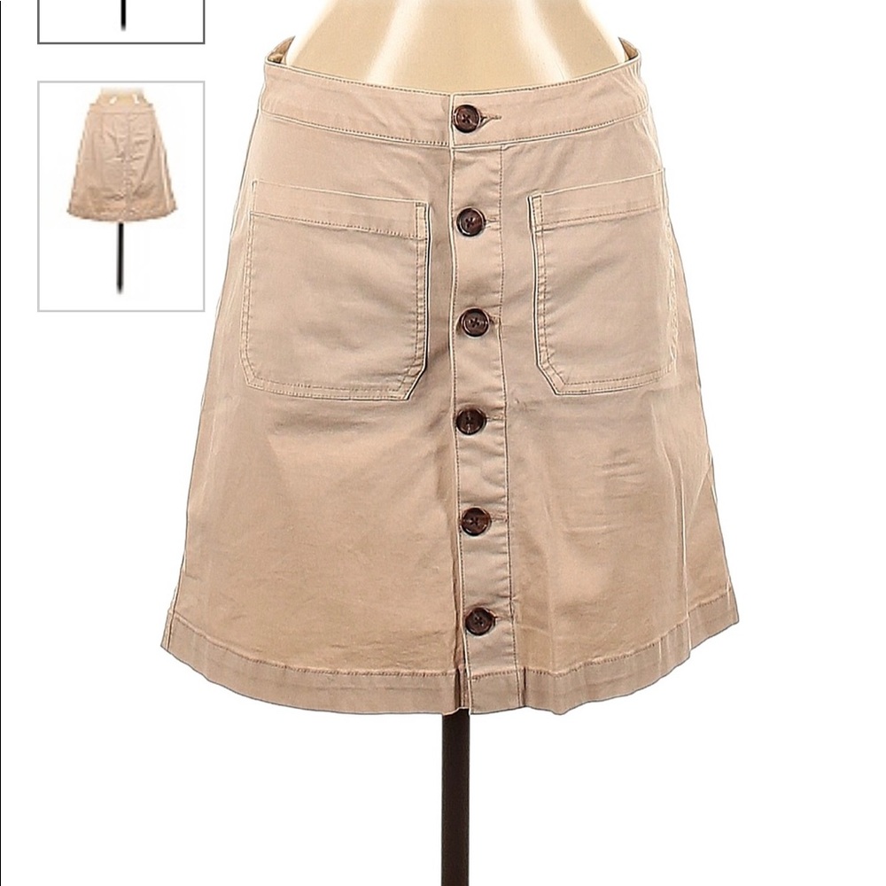 Kenzie Mini Skirt Button Down Women’s Size 8 Tan Khaki School Girl Coquette Fall